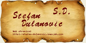Stefan Dulanović vizit kartica